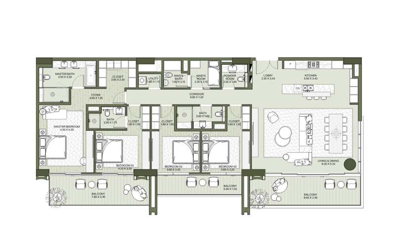 4-Bedroom Apartment
