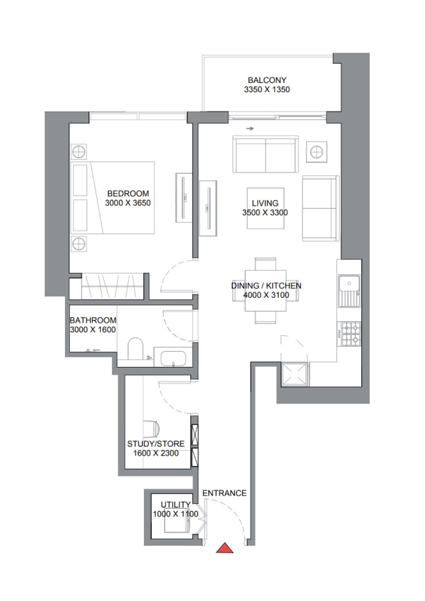 1.5-Bedroom Apartment