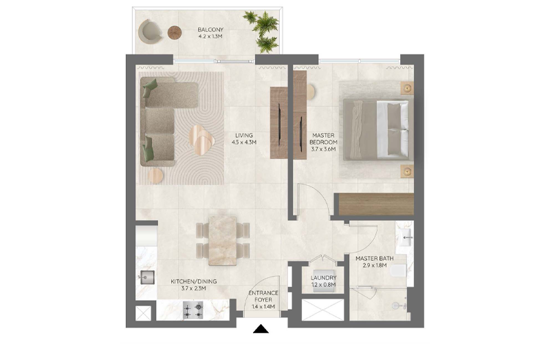 1-Bedroom Apartment