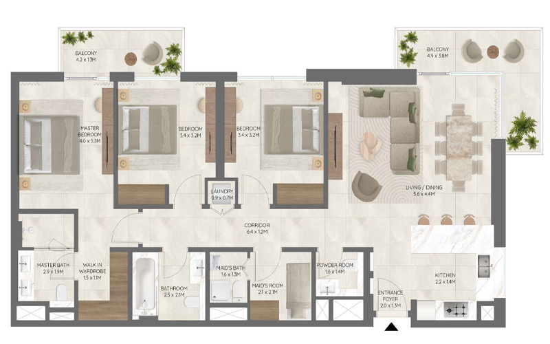 3-Bedroom Apartment
