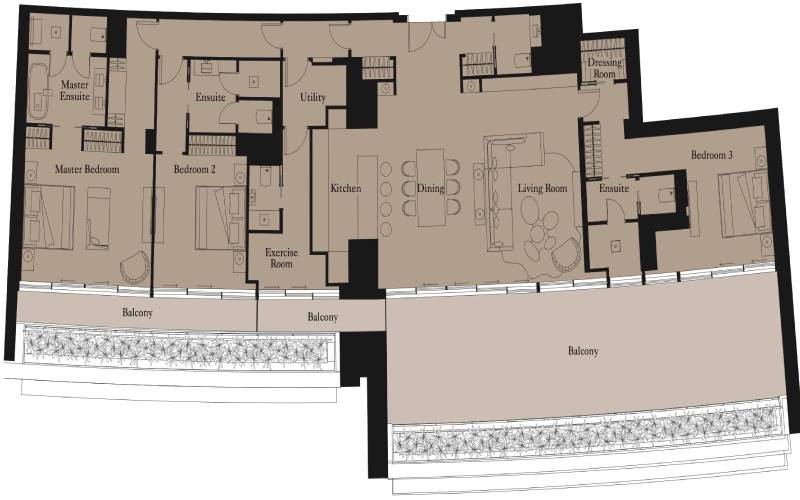 3-Bedroom Apartment