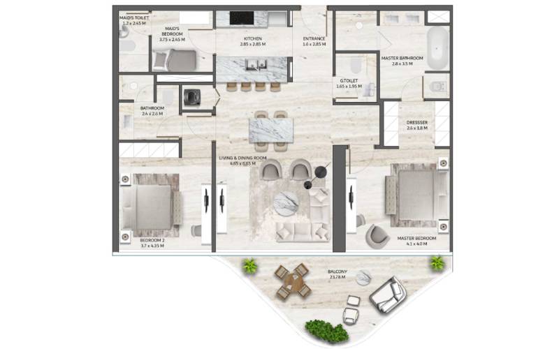 2-Bedroom Apartment