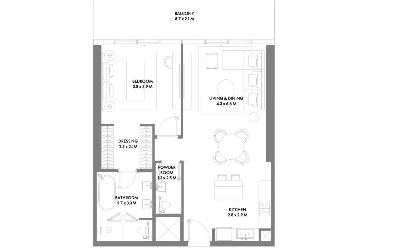 1-Bedroom Apartment