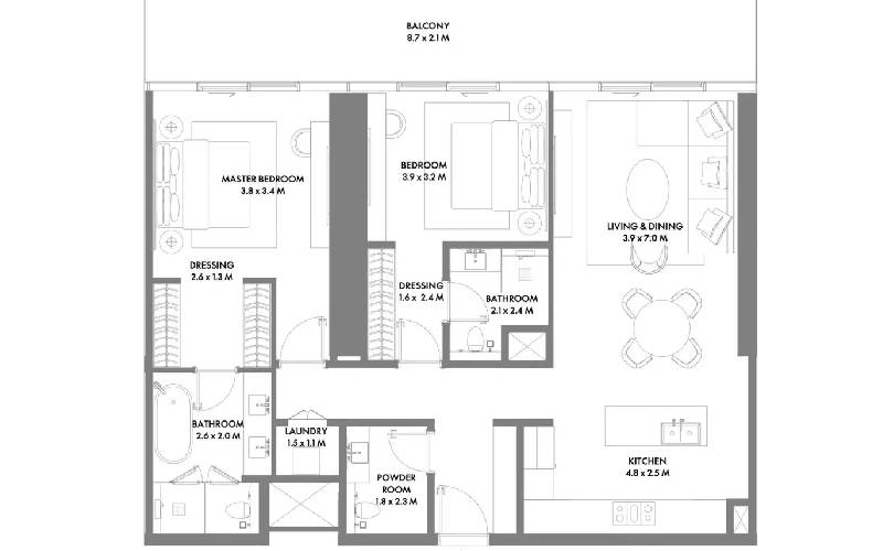 2-Bedroom Apartment