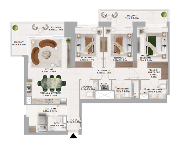 3-Bedroom Apartment