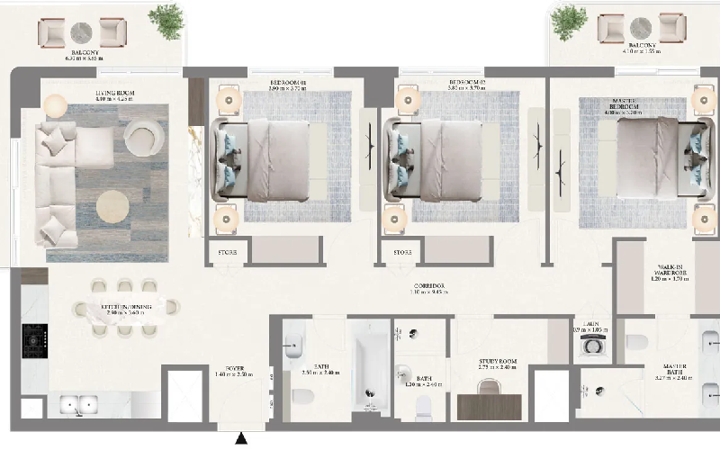 3-Bedroom Apartment