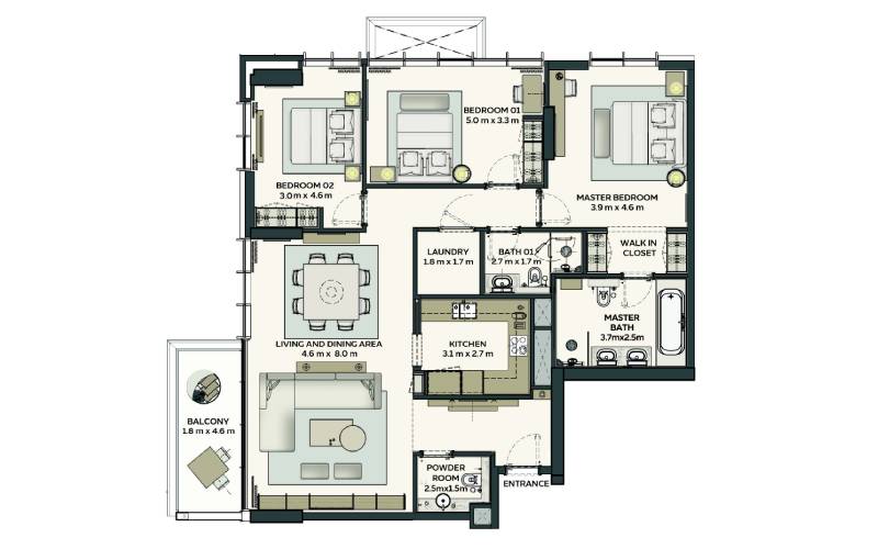 3-Bedroom Apartment